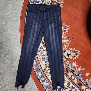 American Eagle Outfitters Distressed Black Stripe Skinny Jeans